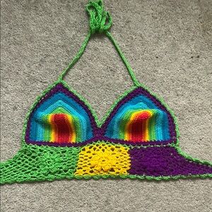 Colorful Crochet Halter Top